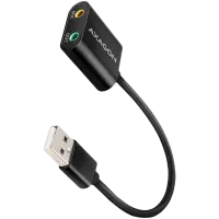 Axagon USB sound card with 15 cm cable and metal body.