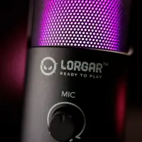 LORGAR SMP40, RGB Microphone with external mute button and metal stand, Black – pilt 4