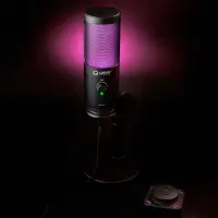 LORGAR SMP40, RGB Microphone with external mute button and metal stand, Black – pilt 6