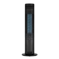 Cooling tower fan, 45W, Ion purifying, 2 ice-box, 4l water tank,  3 wind modes: Normal/Sleep/Eco, 3 speeds,  Air flow 300m3/h, 7h timer, Auto swing blades 60, Remote control, Power off memory, black color, 1000x310x310 mm