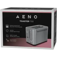 AENO TS3 Electric Toaster, Mechanical Control, Stainless Steel, 7 Levels