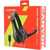 CANYON PC headset CHSU-1 PC Mic USB 2m Black – pilt 3