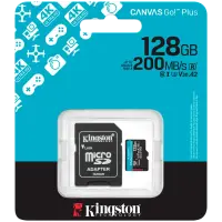 Kingston 128GB microSDXC Canvas Go Plus Gen4 200MB/s A2 U3 V30 Card + Adapter – pilt 2