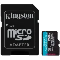 Kingston 256GB microSDXC Canvas Go Plus Gen4 200MB/s A2 U3 V30 Card + Adapter