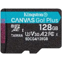 Kingston 128GB microSDXC Canvas Go Plus Gen4 200R A2 U3 Single Pack w/o ADP