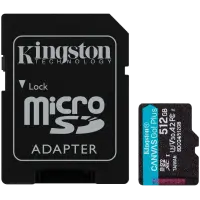 Kingston 512GB microSDXC Canvas Go Plus Gen4 200MB/s A2 U3 V30 Card + Adapter