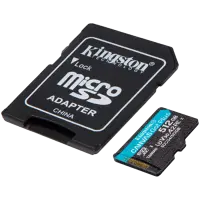 Kingston 512GB microSDXC Canvas Go Plus Gen4 200MB/s A2 U3 V30 Card + Adapter – pilt 2