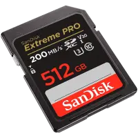 SANDISK Extreme PRO 512GB SDXC Memory Card + 2 years RescuePRO Deluxe up to 200MB/s & 140MB/s Read/Write speeds, UHS-I, Class 10, U3, V30