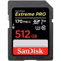 SANDISK Extreme 512GB SDXC Memory Card + 1 year RescuePRO Deluxe up to 180MB/s & 130MB/s Read/Write speeds, UHS-I, Class 10, U3, V30