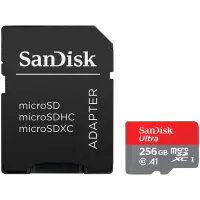 SANDISK Ultra microSDXC 256GB + SD Adapter 150MB/s A1 Class 10 UHS-I