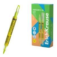 Tekstimarker kahe otsaga ERICH KRAUSE Visioline V-16 Zoom Neon kollane