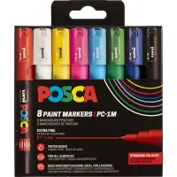 Värvimarker UNI Posca PC-1M 0,7mm 8 värvi komplekt