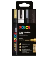 Värvimarker UNI Posca PC-5M 1,8-2,5mm 4 värvi komplekt