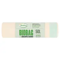 Prügikott nööriga 50L (600x700mm) 25mic biolagunev komposteeritav BIOBAG 10tk