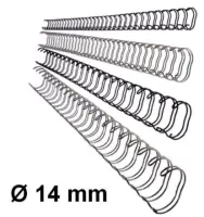 Köitespiraal 14mm metall 3:1 augustus valge
