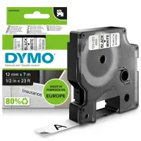 Kleepkirjalint/markeerimislint DYMO D1 45013 12mm x 7m must/valge
