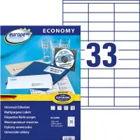 Kleebisetikett AVERY Economy 70x25,4mm 33 lehel 100 lehte