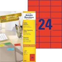 Kleebisetikett AVERY Zweckform 70x37mm 100 lehte punane (3448)