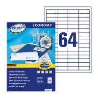 Kleebisetikett AVERY Economy 48,5x16,9mm 64 lehel 100 lehte