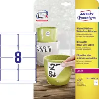 Kleebisetikett polüesterkilest ilmastikukindel AVERY Zweckform 99,1x67,7mm 20l pakis eemaldatava liimiga (L4715REV-20)