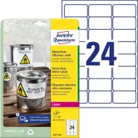 Kleebisetikett polüesterkilest ilmastikukindel AVERY Zweckform 63,5x33,9mm 20 l permanentse liimiga  (L4773-20)