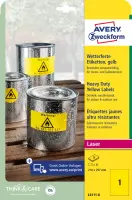Kleebisetikett polüesterkilest ilmastikukindel AVERY Zweckform 210x297mm 8 lehte kollane (L6111-8)