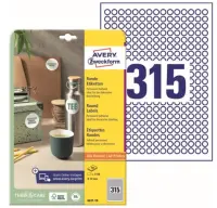 Kleebisetikett AVERY ZWECKFORM Q10mm 315 lehel (3150tk)