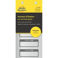 Kleebisetikett inventeerimiseks polüesterkile AVERY Zweckform 50x20mm 10 lehte must (6905)