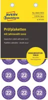 Kleebisetikett inspekteerimiseks AVERY ZWECKFORM Q20mm 2022 aasta 8 lehte lilla (6945-2022)