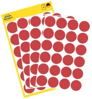 Kleebisetikett AVERY Zweckform Q18mm punane 96tk (3004)