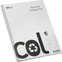 Kaustik spiraalköites A4+ jooneline BANTEX College Recycled kartongkaaned 70 lehte