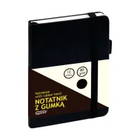 Kaustik raamatköites A6 GRAND ruuduline kummikinnitusega 80 lehte must