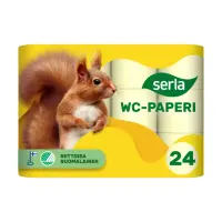 Tualettpaber 3-kihiline SERLA Orava kollane 24rl