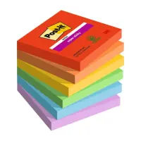 Märkmepaber 76x76mm POST-IT Super Sticky 654SS Playful 6x90 lehte