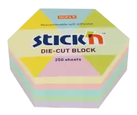 Märkmekuup 67x67mm StickN Hexagon pastelne 250 lehte
