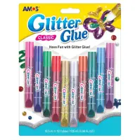 Glitterliim AMOS 10,5ml x 10 värvi