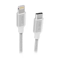 SBS Silver Metal Braided, USB-C - Lightning, hõbe - Kaabel