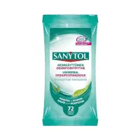 Puhastuslapid niisutatud desinfitseerivad SANYTOL 72tk pakis