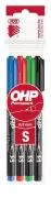 Kilemarker permanentne OHP ICO S 0,3mm 4 värvi komplekt
