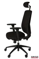 Kontoritool SUN-FLEX HB 250505 peatoega, regul. käetoed/kangas Onyx Black+must alum. jalarist