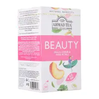 Taimetee AHMAD Beauty virsiku- jaani- ja roosi kroonlehed 20tk ümbrikus
