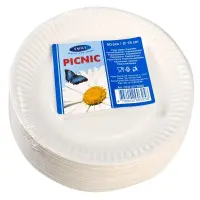 Papptaldrik SMILE 18cm valge 50tk