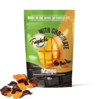 Kuivatatud mango TROPICKS tumedas šokolaadis 100g
