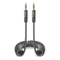 Cable SBS Coiled 3,5mm/3,5mm 25-130cm Black