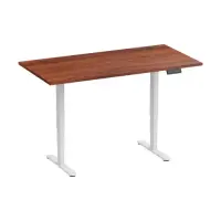 Adjustable Height Table Up Up Bjorn II White, Table top M Dark Walnut