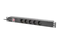 LANBERG PDU 1U 16a 5x Schuko 2m Black