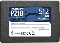 SSD PATRIOT P210 512GB SATA 3.0 Write speed 430 MBytes/sec Read speed 520 MBytes/sec 2,5" TBW 240...