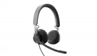 Logitech Zone Wired MS Teams Wired Headset, USB-C/USB-A, Graphite