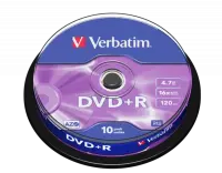 Verbatim 43498 DVD+R AZO 4.7GB 16X Matt Silver Surface Discs (10 pcs/Pack)