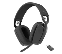 Logitech Zone Vibe Wireless UC Wireless Headphones, USB-C Bluetooth receiver, Graphite